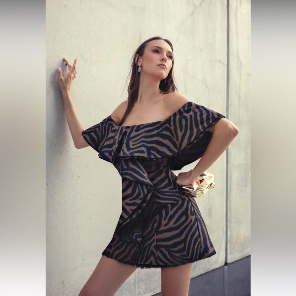 One33 Social | The Blakely | Off-The-Shoulder Printed Cocktail Dress